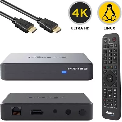 Xsarius Sniper 2 BT 4K UHD LAN HDMI Dual-Band WiFi Linux IP Receiver Black • £119.88