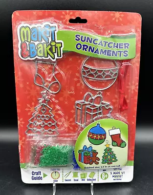 Makit & Bakit Set Of 4 Christmas Suncatcher Ornaments Kit Stained Glass #4885 • $19.99