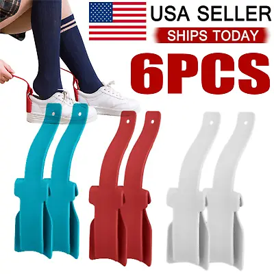 6Pcs New Wear Shoe Horn Lifting Helper Lazy Handled Shoe Horn Easy On&Off Shoes • $10.99