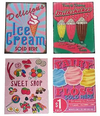 Dollhouse Set Of 4 Confectionery Posters Miniature Shop Café Diner Accessory • $1.99