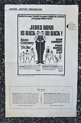 “DR.NO/Russia With Love” 1965 James Bond 007 Original Movie Pressbook 5Pg • $19.99