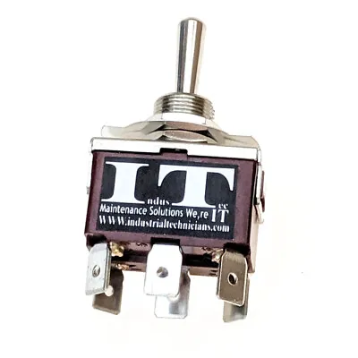 IndusTec 20 AMP DPDT - 6 1/4 Pin Toggle Switch Maintained 3 Pos 12V 20A 24V 10A • $8.99