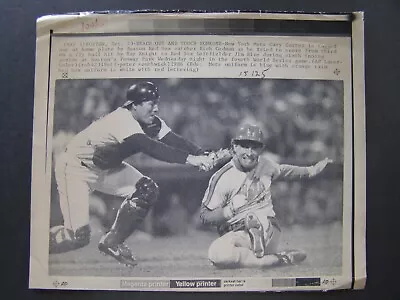 AP Wire Press Photo 1986 Boston Red Sox Rich Gedman NY Mets Gary Carter • $17
