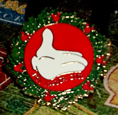 Disney Fantasy LE HOLIDAY CHRISTMAS PIN TRADER Pin MICKEY ICON / HEAD WREATH • $1.25