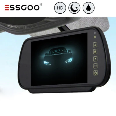 ESSGOO 7  HD Parking Mirror Rear View Monitor For Car Truck Bus  Backup Camera • £41.59
