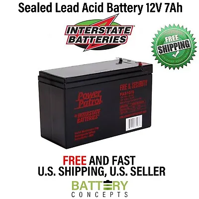 Interstate Batteries FAS1075 Fire & Security 12V 7.0Ah/20 Hour Batteries • $33.99