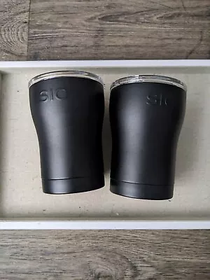 2 Lot NEW INSULATED MUG TUMBLER Stainless Steel BLACK TRAVEL CUP COFFEE TEA • $19.99