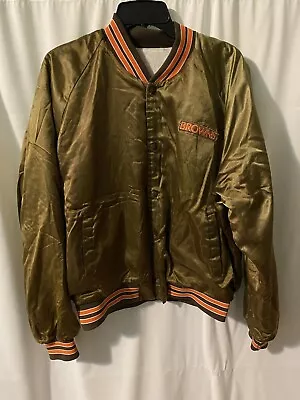 Vintage Cleveland Browns Satin Jacket Mens Distressed • $45