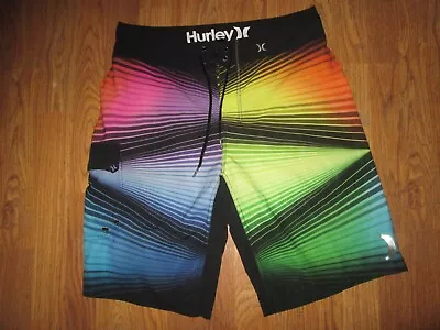 Mens HURLEY PHANTOM Swim Trunks Board Shorts Swimsuit Bathing Sz 31 • $8.99