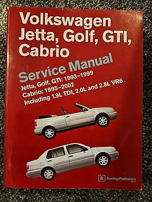 Volkswagen Jetta Golf GTI Cabrio Service Manual - Bentley Publisher • $80