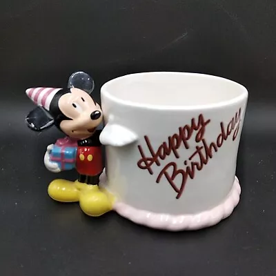 Disney Mickey Mouse TeleFlora Birthday Cake Ceramic Planter Flower Vase  • $14.99