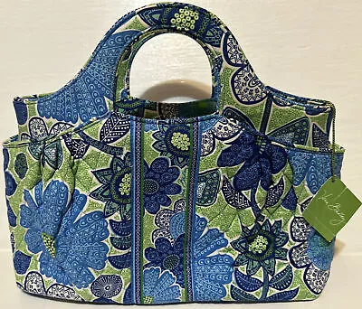 Vera Bradley Abby Doodle Daisy Purse Handbag Blue/Green Women NEW WITH TAGS $68 • $29.99