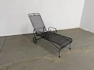 Salterini Style Iron Outdoor Chaise Lounge Chair • $695