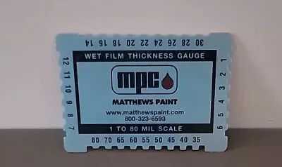 MPG Wet Film Thickness Gauge Comb 1-80 Mil Scale 25-2000 Micron Scale Like PPG • $4.75