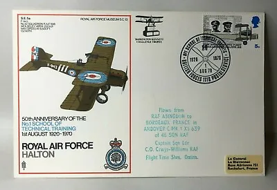 1970 Flown Cover RAF Halton 50th Anniversary No1 School Of Technical Training • £8.64