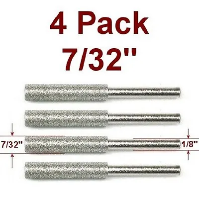 4pc 7/32  Diamond Chain Saw Sharpener Burr Bit File 120 Grit Dremel Rotary Tool • $9.99