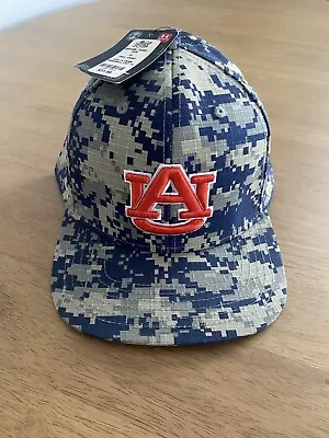 Under Armour Auburn Tigers Blue Digital Camo Fitted Baseball Game Cap Hat XL/XXL • $20