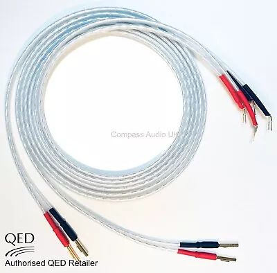 QED XT25 Performance Speaker Cable 2 X 4m Gold Banana Plugs To Spades Terminated • £63.95