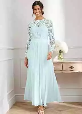 Kaliedoscope Mint Lace Bodice Pleated Maxi Dress - Size 24 - BNWT - RRP £89 • £40