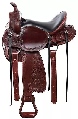 Western Saddle Pleasure Trail Barrel Racing Leather Horse Tack Set 15 16 17 18 • $499.07