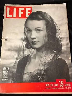 Vintage Life Magazine July 29th 1946 Vivien Leigh Star Of Caesar And Cleopatra • $10