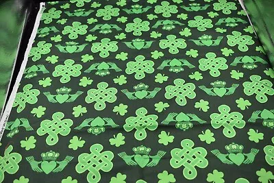 2 Yards Irish Springs Shamrocks Fabric Sewing Quilts Crafts Material 72x42  • $10