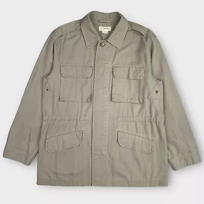 J Crew Men's M Chore Canvas Utility Field Jacket Button Cinch Waist Vented • $49.99