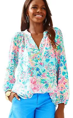 SALE LILLY PULITZER ELSA TOP Serene Blue Gypsea S • $29.99