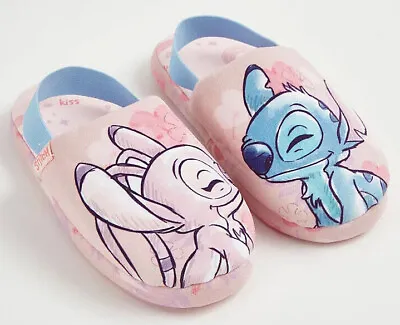 Lilo Stitch Angel Slippers Mule Pink Strap Back • £16.95