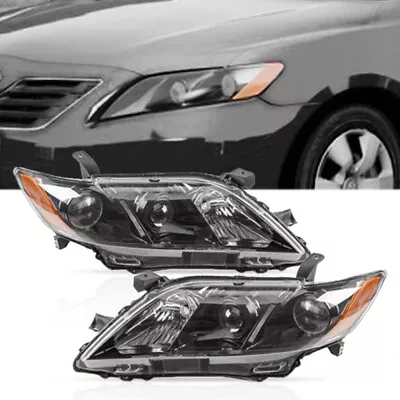 Headlights Headlamps Black Housing Left+Right Pair For 2007-2009 Toyota Camry • $62.44