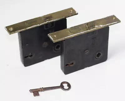 2 Antique Russwin Mortise Locks One Key Brass Face Plate • $15