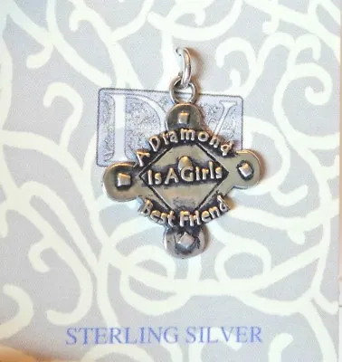 Sterling Silver 22x21mm A Diamond Is A Girl's Best Friend Softball Charm • $29.44