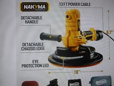 Nakyma Electric Drywall Sander Vacuum Variable Speed Detachable Handle LED+ • $49.99