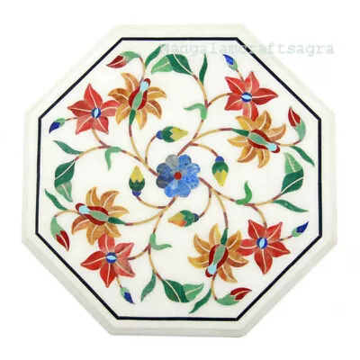 £308.66 • Buy 15  Marble Side Table Top Semi Precious Stones Pietradura Inlay Handmade Decor