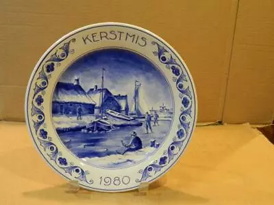 Royal Delft De Porceleyne Fles Holland 9 3/4  Kerstmis Ltd. Edition Plate 1980 • $7.99