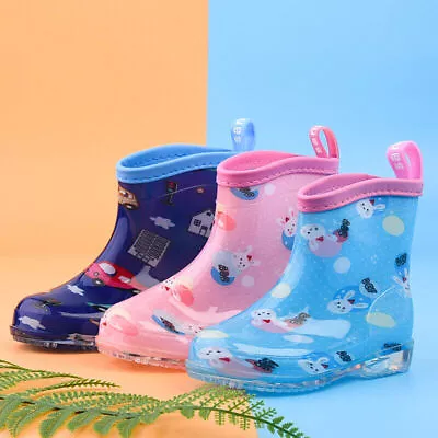 Kids Children Wellington Boots Boys Girls Rain Casual Snow Wellies Shoes Size UK • £11.99