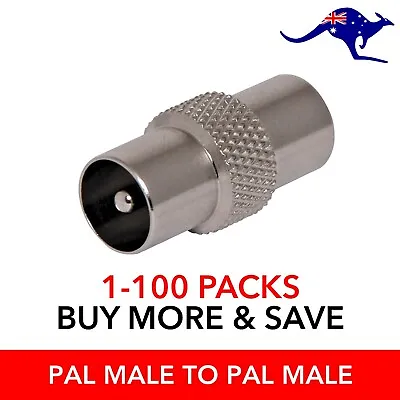 $3.45 • Buy PAL Male Plug To PAL Male Plug Joiner Coax Coaxial Cable TV Antenna Connector