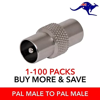 $3.45 • Buy PAL Male To PAL Male Plug TV Adaptor TV Antenna Coaxial Cable Joiner Connector