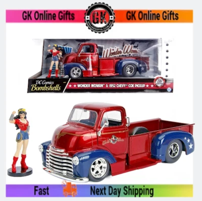 $49.95 • Buy 1:24 Diecast Model - Wonder Woman Figure - 1952 Chev COE Pickup Great Gift Ideas