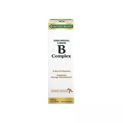 Nature's Bounty Sublingual Liquid B Complex With Vitamin B12 59 Doses 2 Ounce • $13.29