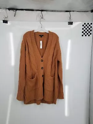 NWT J. Crew Women's Brown Cable Knit Button Front Cardigan Sweater Size Small • $15.99