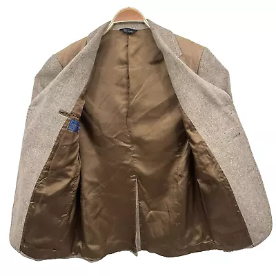 Pendleton Western Blazer Sport Coat Mens 40 Beige Wool Suede Elbow Patches *Read • $39