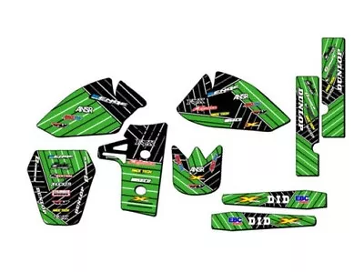 1985-2004 KX 60 RACE SERIES Green Senge Graphics Kit Compatible With Kawasaki • £90.94