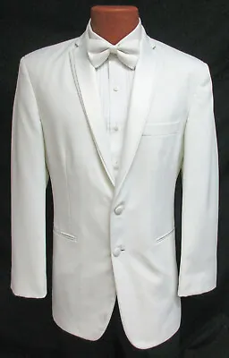 $19.99 • Buy Boys 3 White After Six Tuxedo Jacket Satin Lapels Formal Wedding Ring Bearer