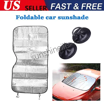 Foldable Jumbo Extra Large Sun Shade Truck Van Car Windshield Visor Block Cover • $8.89