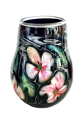 Charles Lotton Vase ~ Lotton Art Glass ~ Multi Flora ~ 1981 • $1650