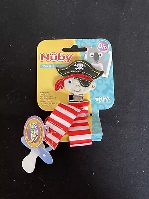 NWT Nuby Pacifinder Pacifier Clip With Felt Pirate • $9.49