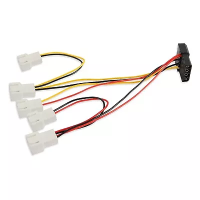 4-Pin Molex To 5 Fans X 3 Pin Adapter Cable For CPU PC Case Fan Splitter • £4.25