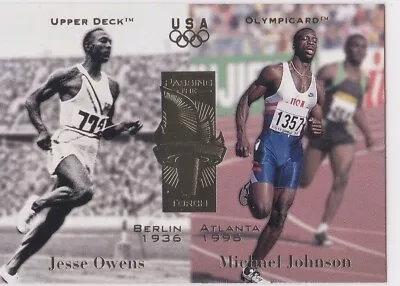 JESSE OWENS & MICHAEL JOHNSON 1996 Upper Deck Summer Olymicard TEAM USA SPRINTER • $0.99