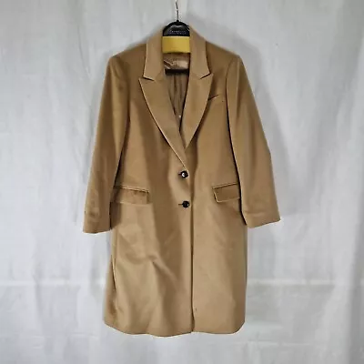 Ladies Coat Size 16 JAEGER Camel 100% Wool Over Coat High Quality  • £69.99